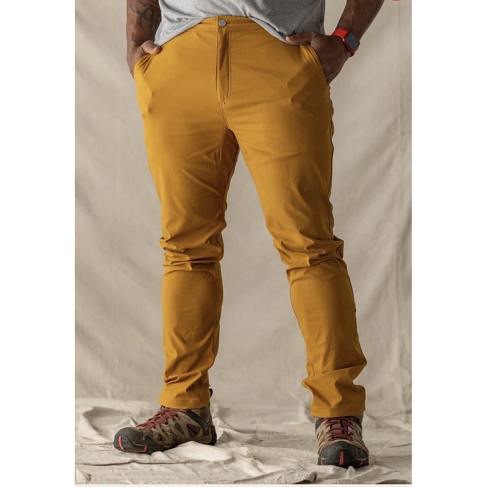 LIVSN Ecotrek Trail Pants‎ Men's 38X30 Caramel Flex Cargo Hiking Outdoor #AAA8-9